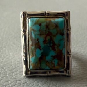 Turquoise Ring Signed Hallmark Jay King DTR Silver size 6.5
